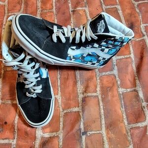 VANS Shoes Mens 6.5 Womens 8 Sk8-Hi Butterfly Checkerboard Hi Top Sneakers Black